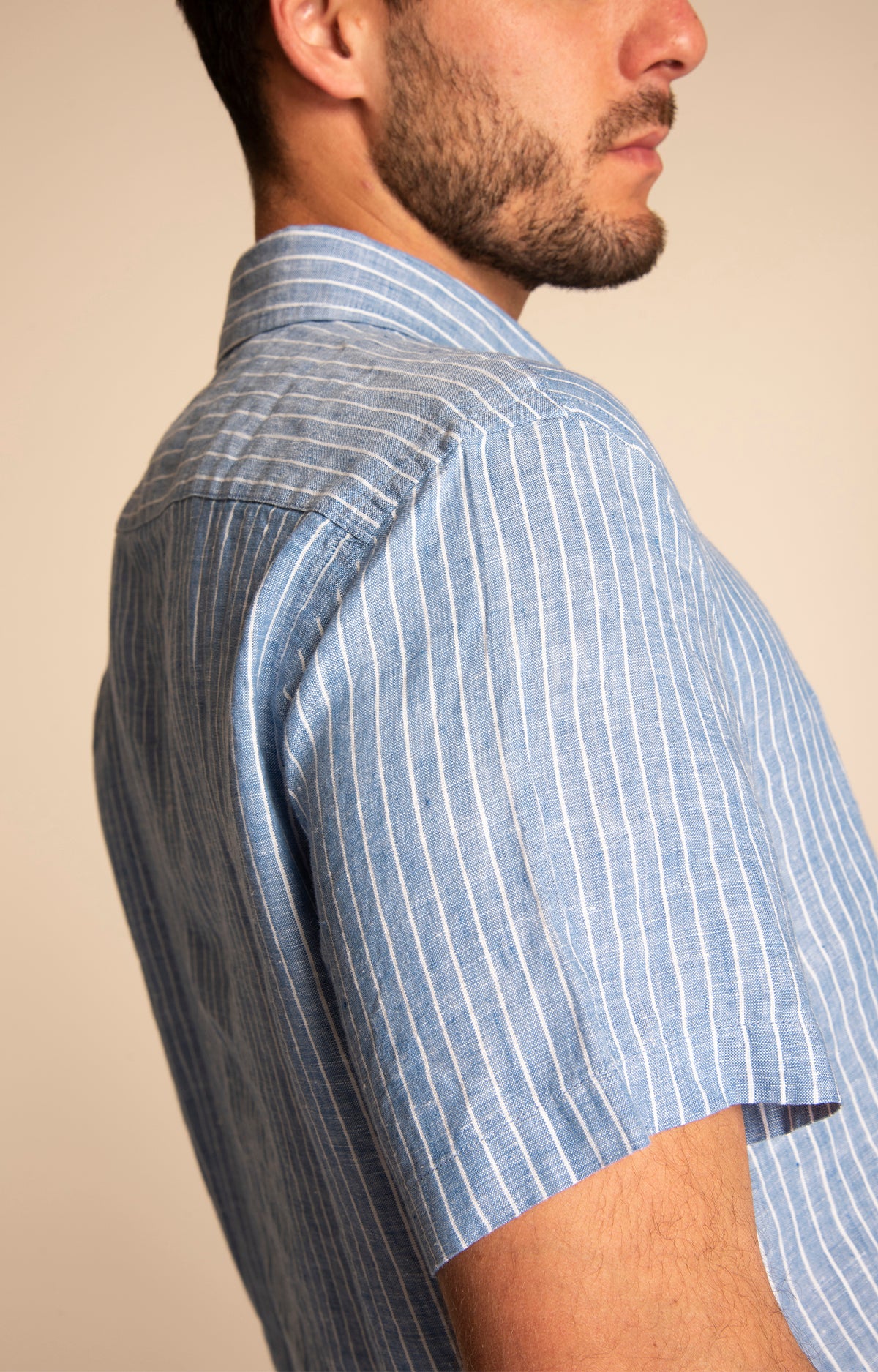 Camisa Hombre Stripeshirt Lino Orgánico