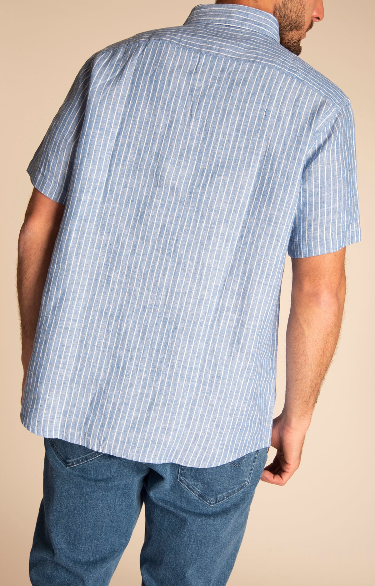 Camisa Hombre Stripeshirt Lino Orgánico
