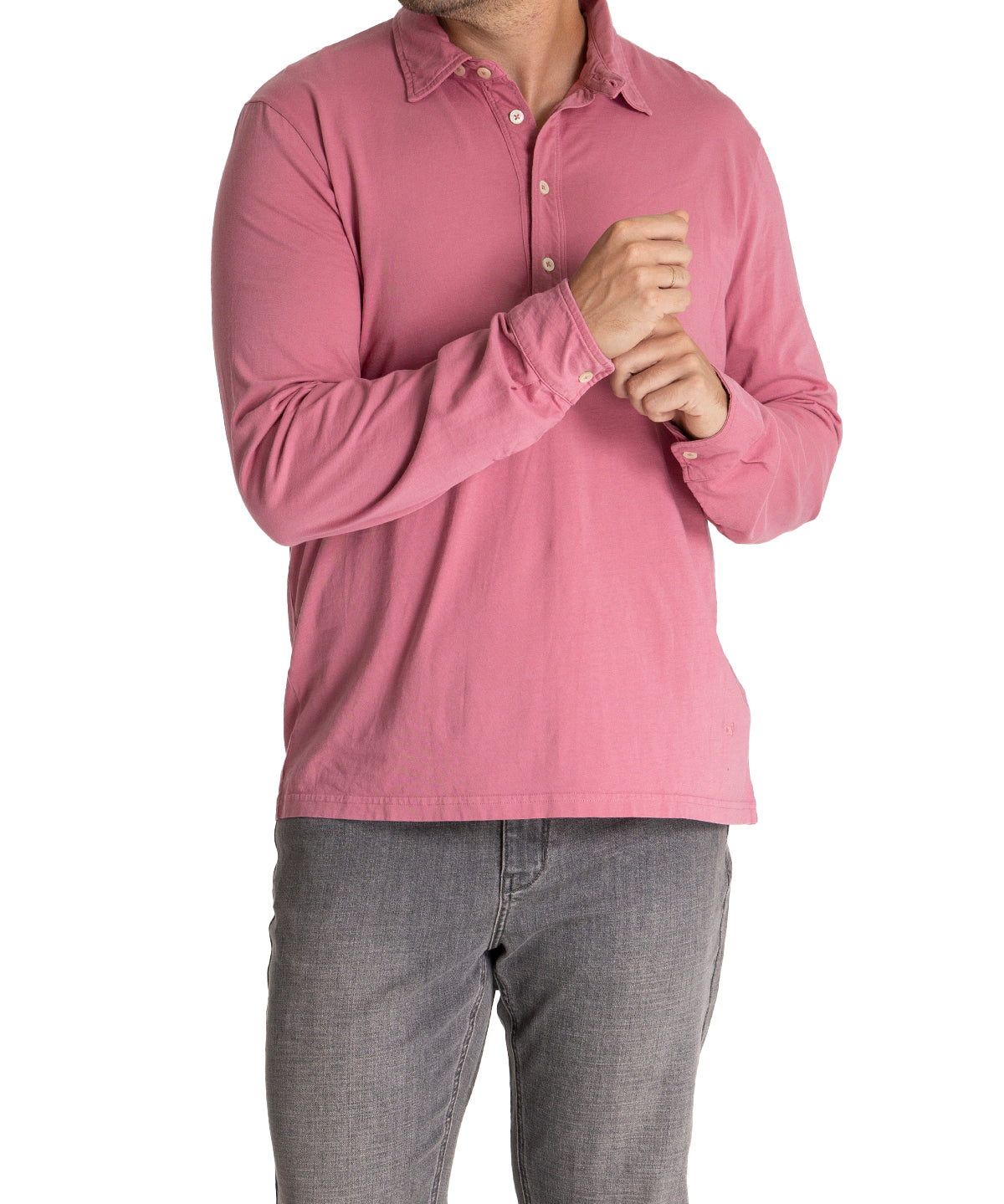 Polera Algodón Orgánico Hombre Forli Rosado Rockford
