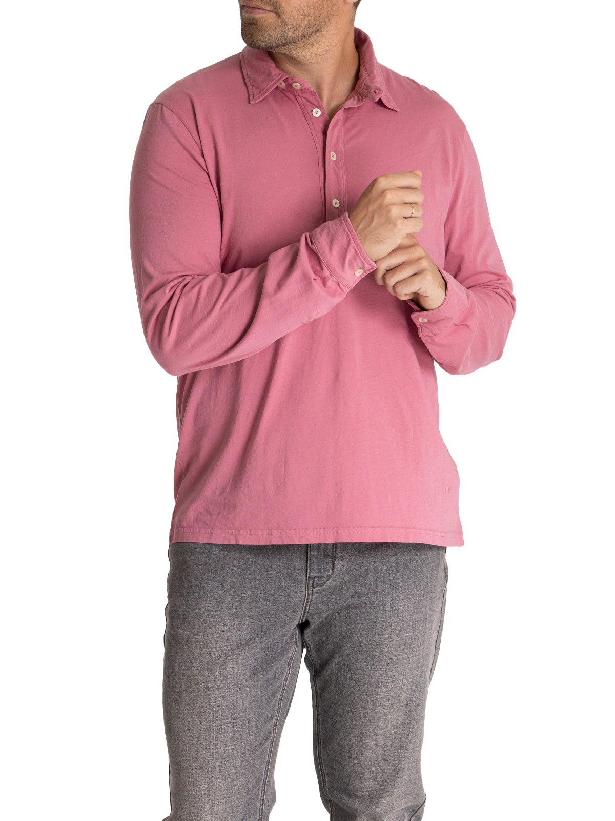 Polera Algodón Orgánico Hombre Forli Rosado Rockford