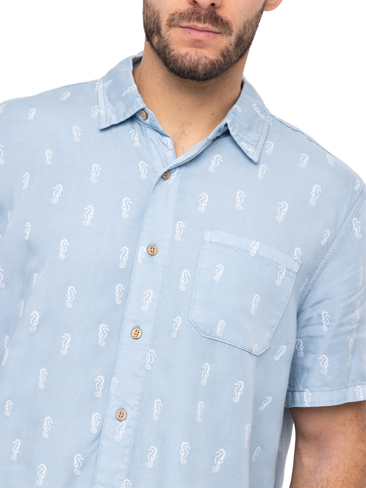 Camisa Tencel Hombre Denimprint Azul Rockford