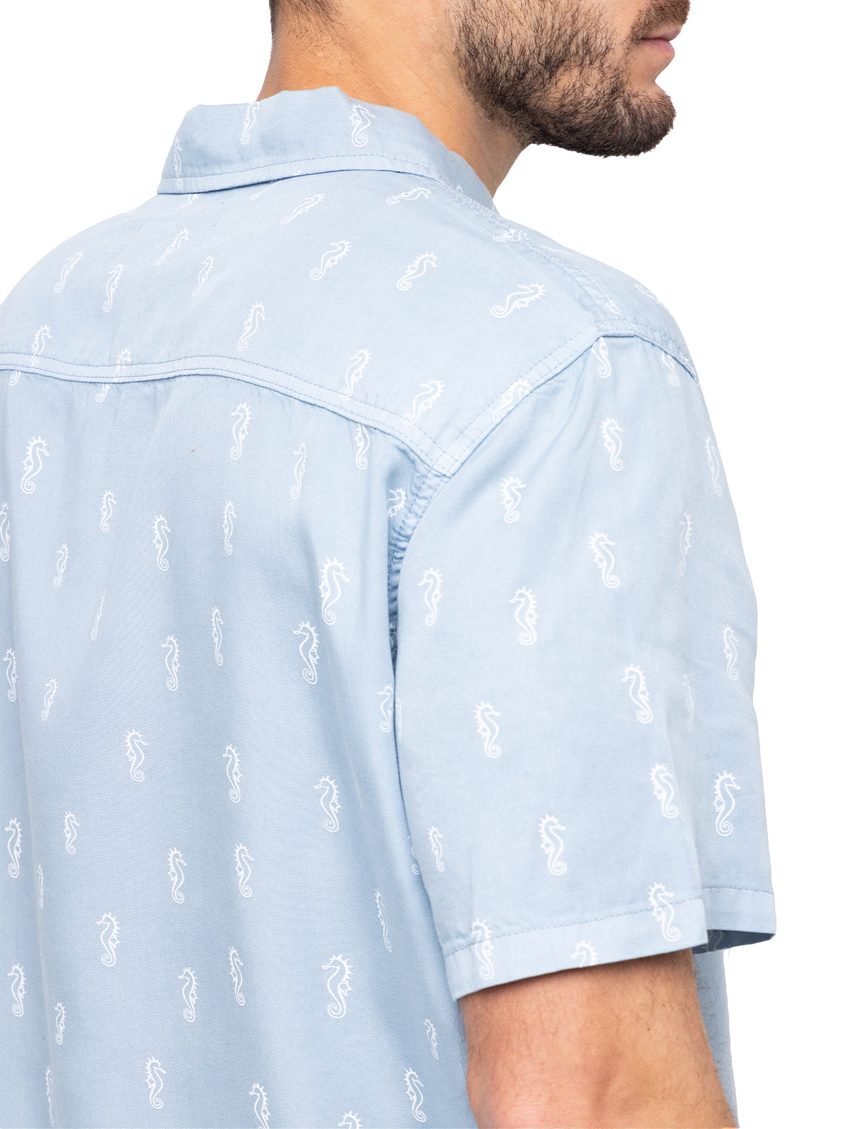 Camisa Tencel Hombre Denimprint Azul Rockford