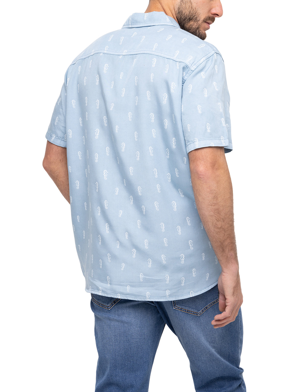 Camisa Tencel Hombre Denimprint Azul Rockford