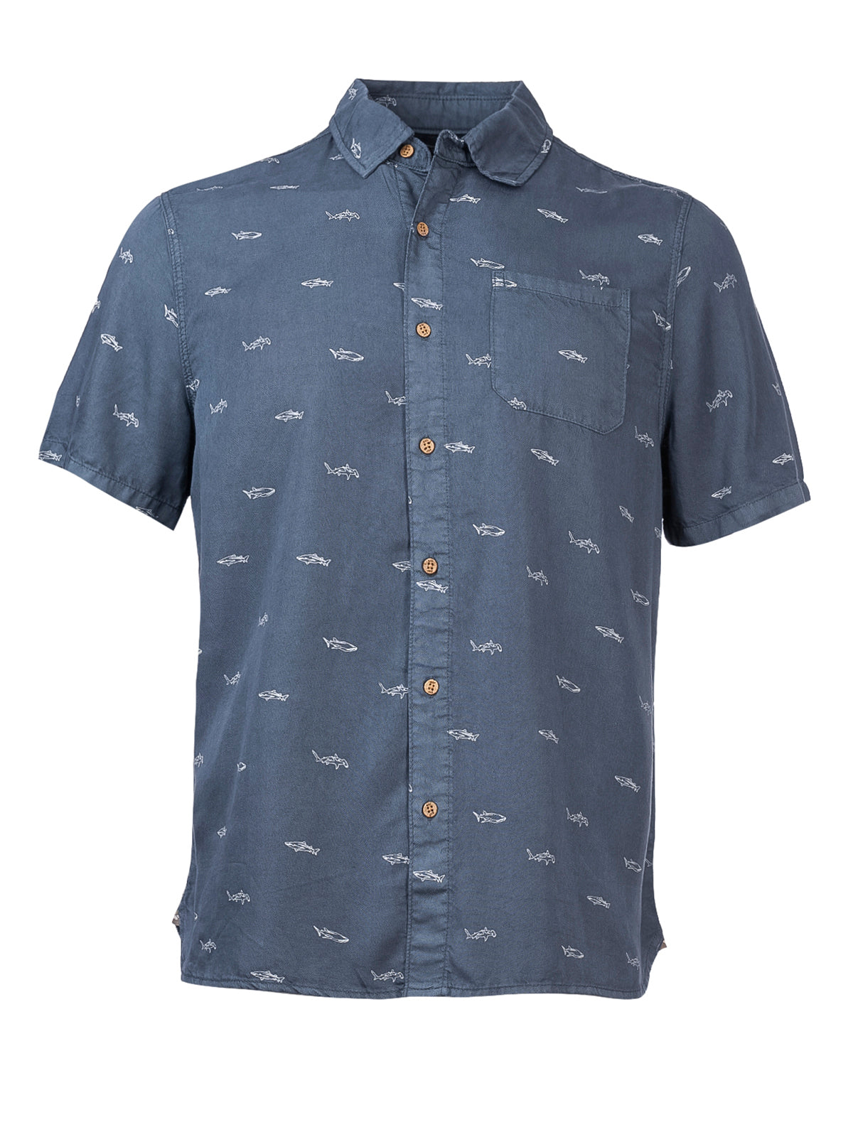 Camisa Tencel Hombre Denimprint Azul Marino Rockford