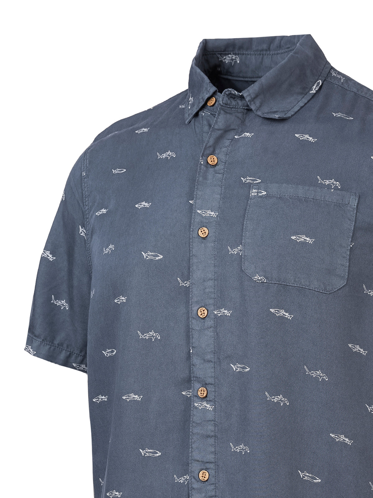 Camisa Tencel Hombre Denimprint Azul Marino Rockford