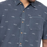 Camisa Tencel Hombre Denimprint Azul Marino Rockford