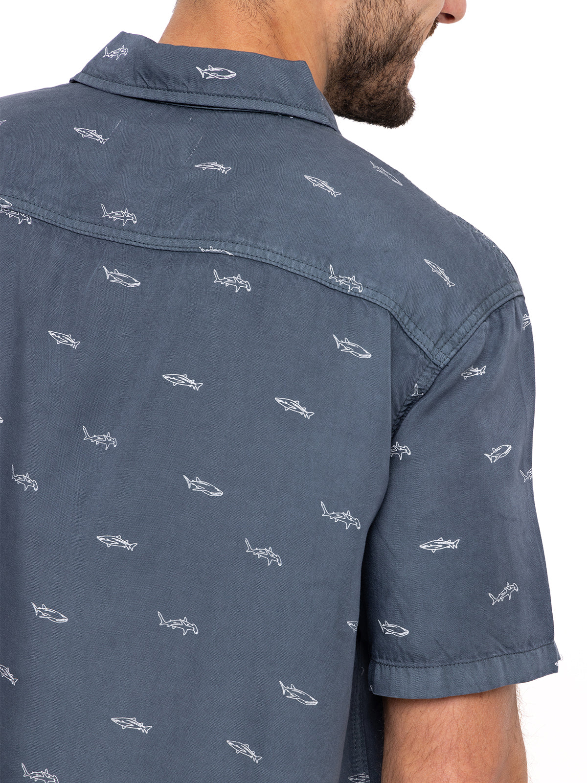 Camisa Tencel Hombre Denimprint Azul Marino Rockford