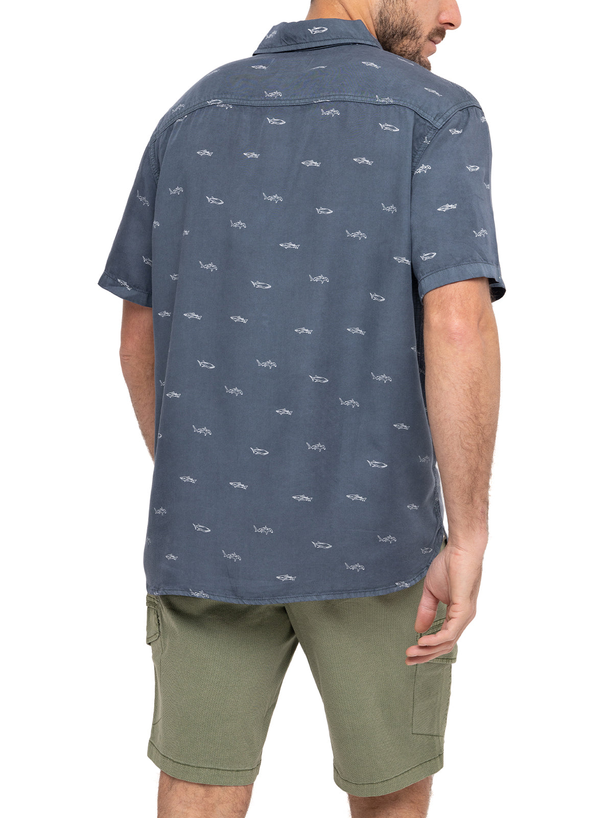 Camisa Tencel Hombre Denimprint Azul Marino Rockford