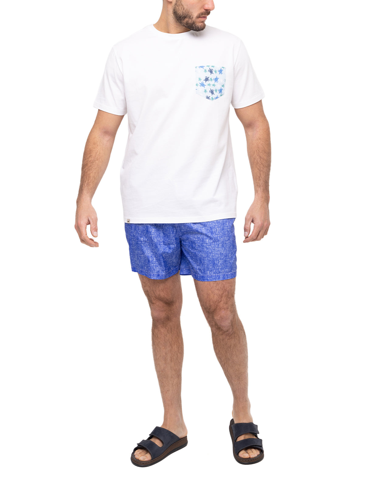 Traje De Baño Fibras Recicladas Hombre Linen Azul Rockford