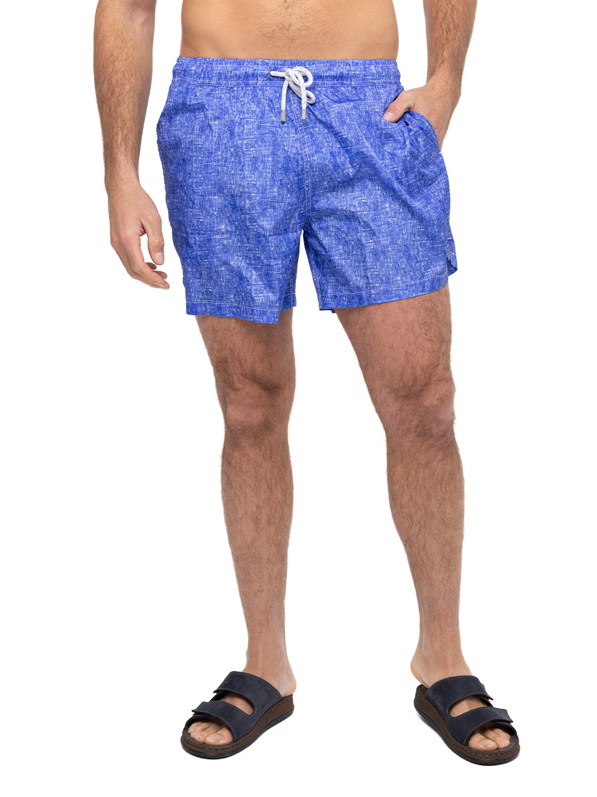 Traje De Baño Fibras Recicladas Hombre Linen Azul Rockford