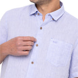 Camisa Lino Orgánico Hombre Linenshort Lila Rockford