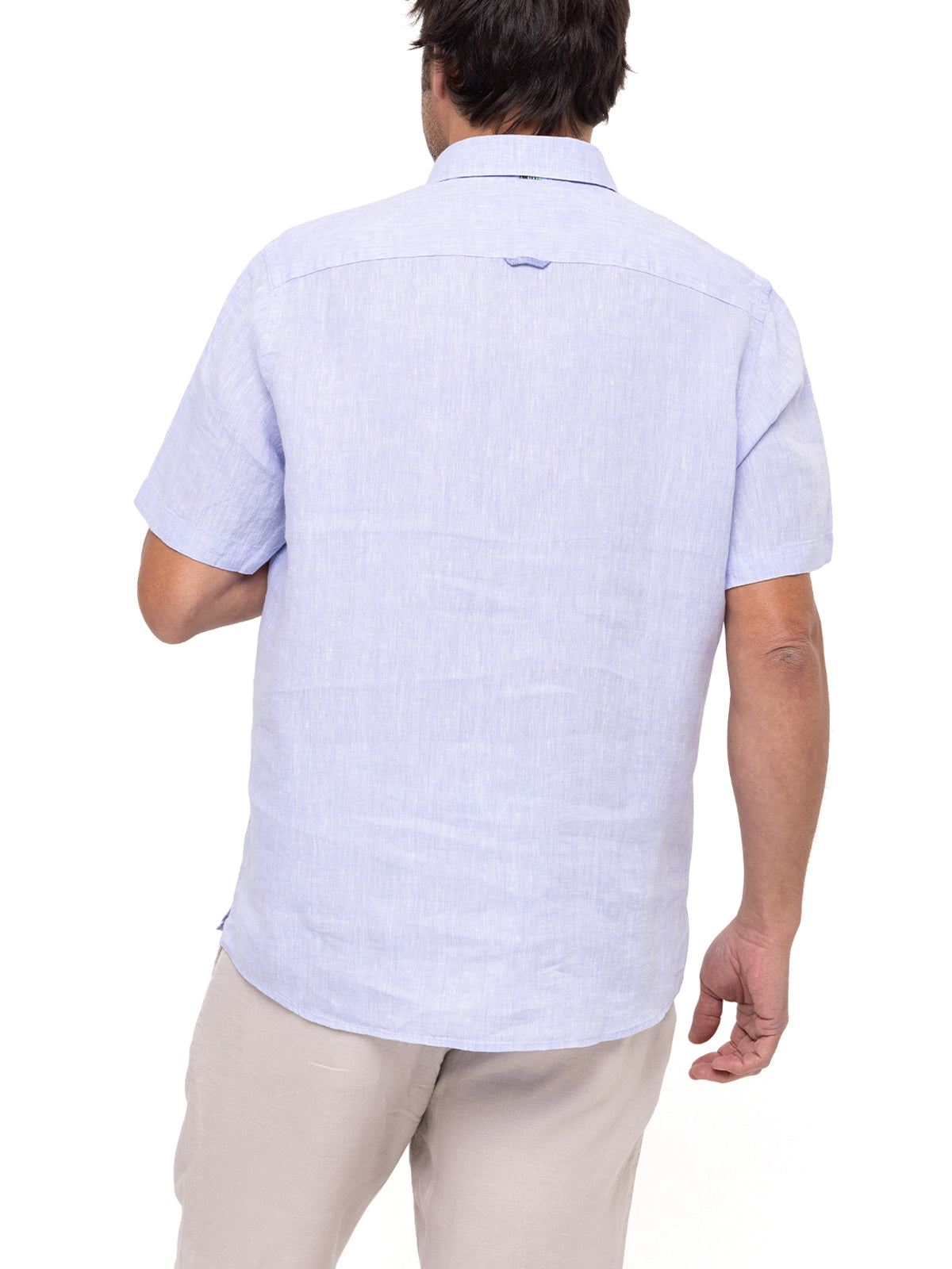 Camisa Lino Orgánico Hombre Linenshort Lila Rockford