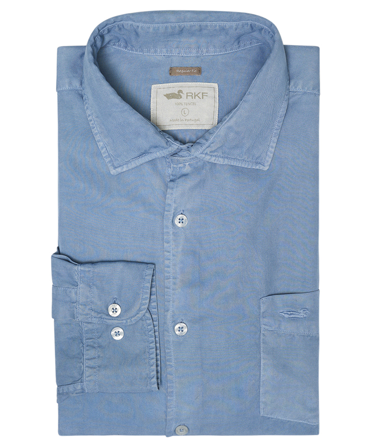 Camisa Tencel Hombre Aveiro Azul Rockford