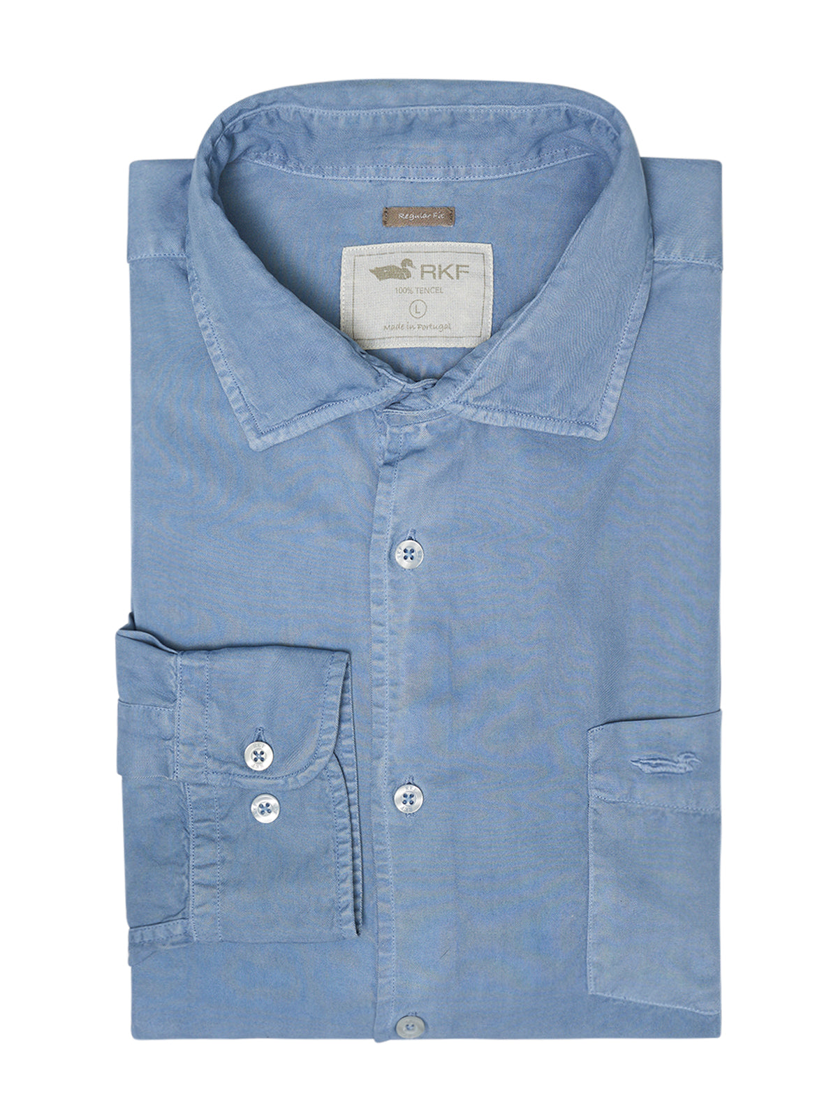 Camisa Tencel Hombre Aveiro Azul Rockford