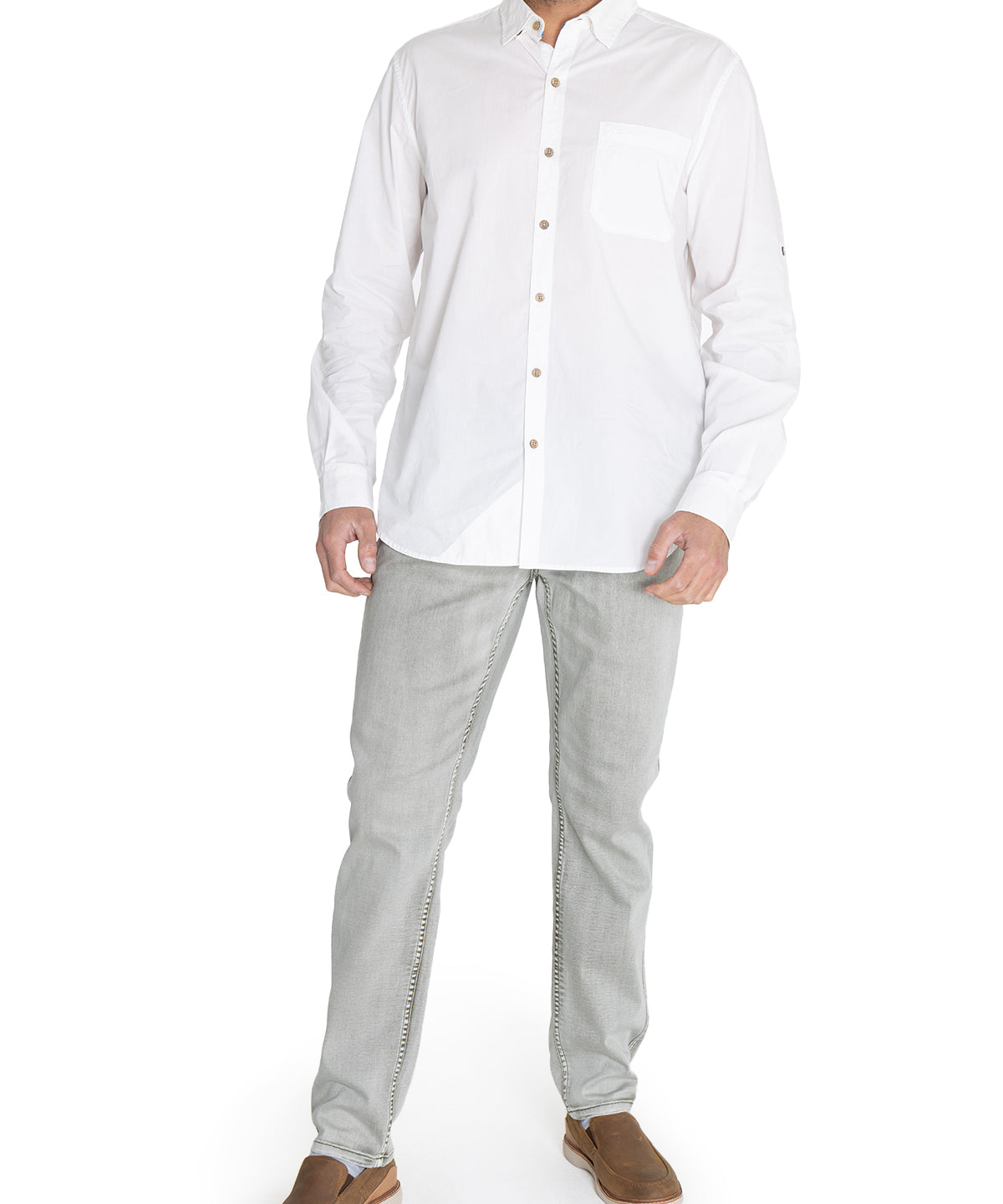 Camisa Algodón Orgánico Hombre Galiton Blanco Rockford