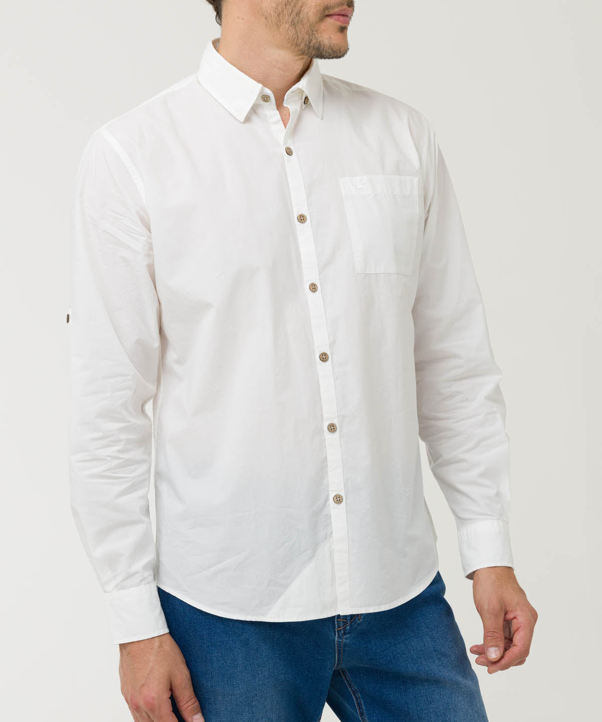 Camisa Algodón Orgánico Hombre Galiton Blanco Rockford