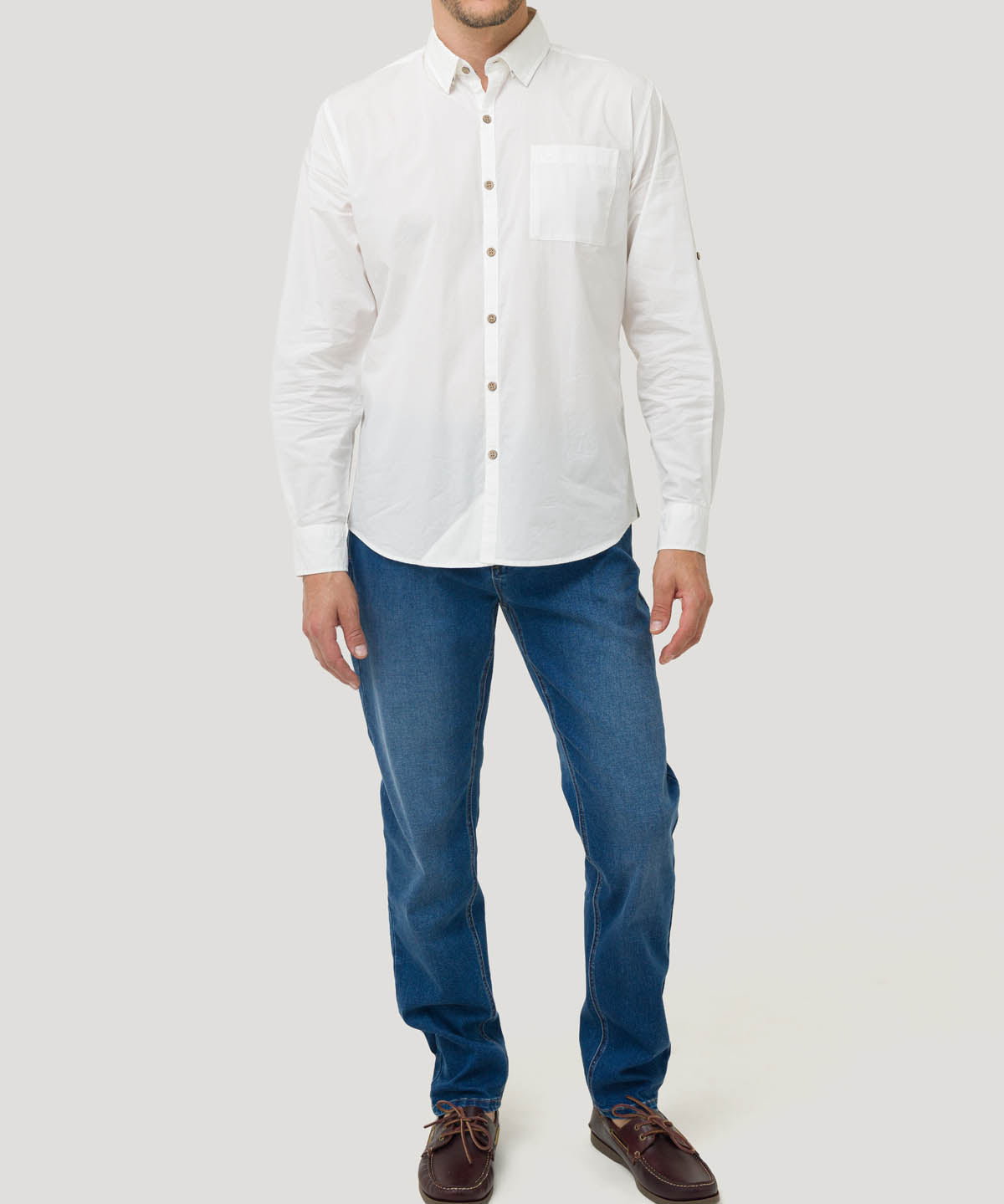 Camisa Algodón Orgánico Hombre Galiton Blanco Rockford