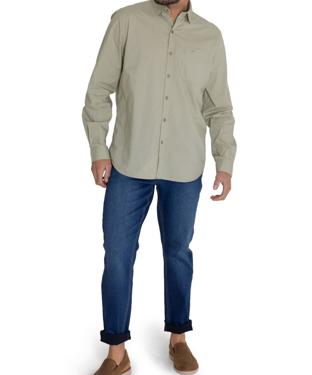 Camisa Algodón Orgánico Hombre Galiton Verde Rockford
