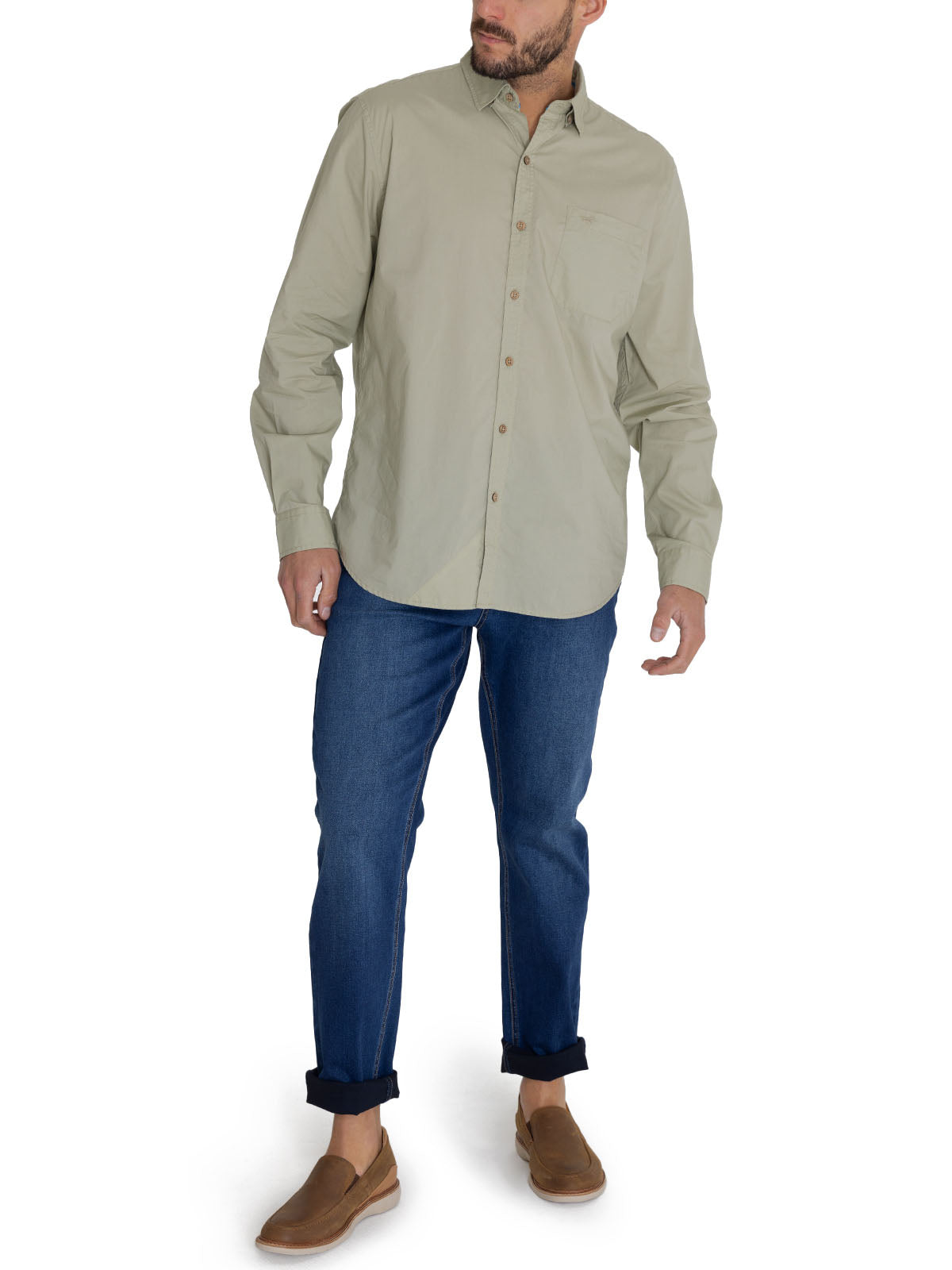 Camisa Algodón Orgánico Hombre Galiton Verde Rockford