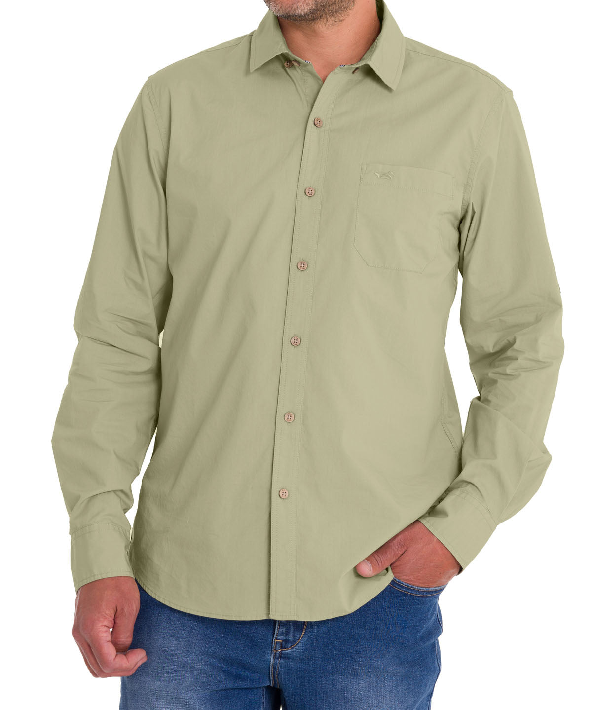 Camisa Algodón Orgánico Hombre Galiton Verde Rockford