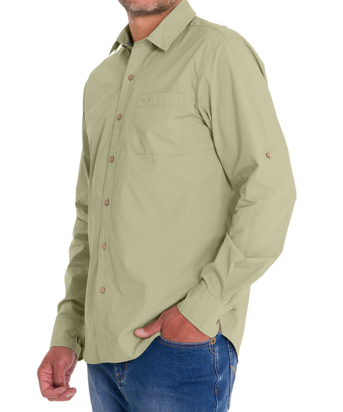 Camisa Algodón Orgánico Hombre Galiton Verde Rockford