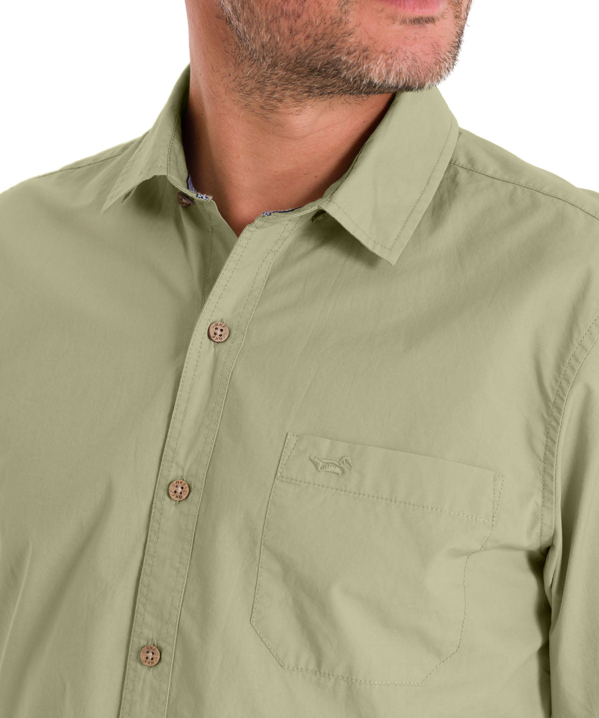 Camisa Algodón Orgánico Hombre Galiton Verde Rockford