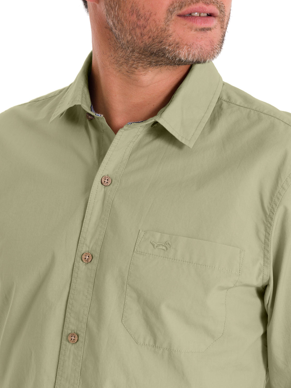 Camisa Algodón Orgánico Hombre Galiton Verde Rockford