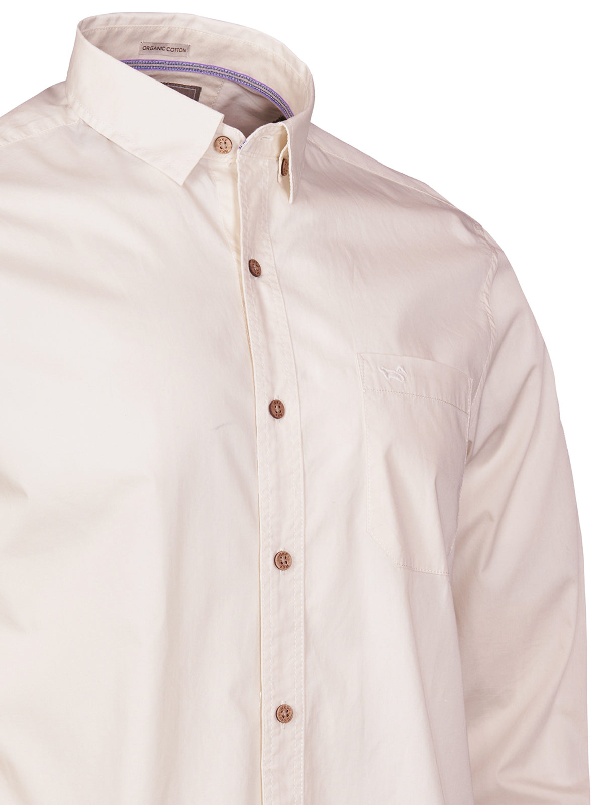 Camisa Algodón Orgánico Hombre Galiton Beige/Crudo Rockford