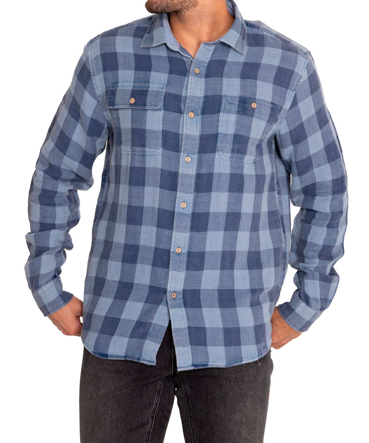 Camisa Algodón Orgánico Hombre Bradford Azul Rockford