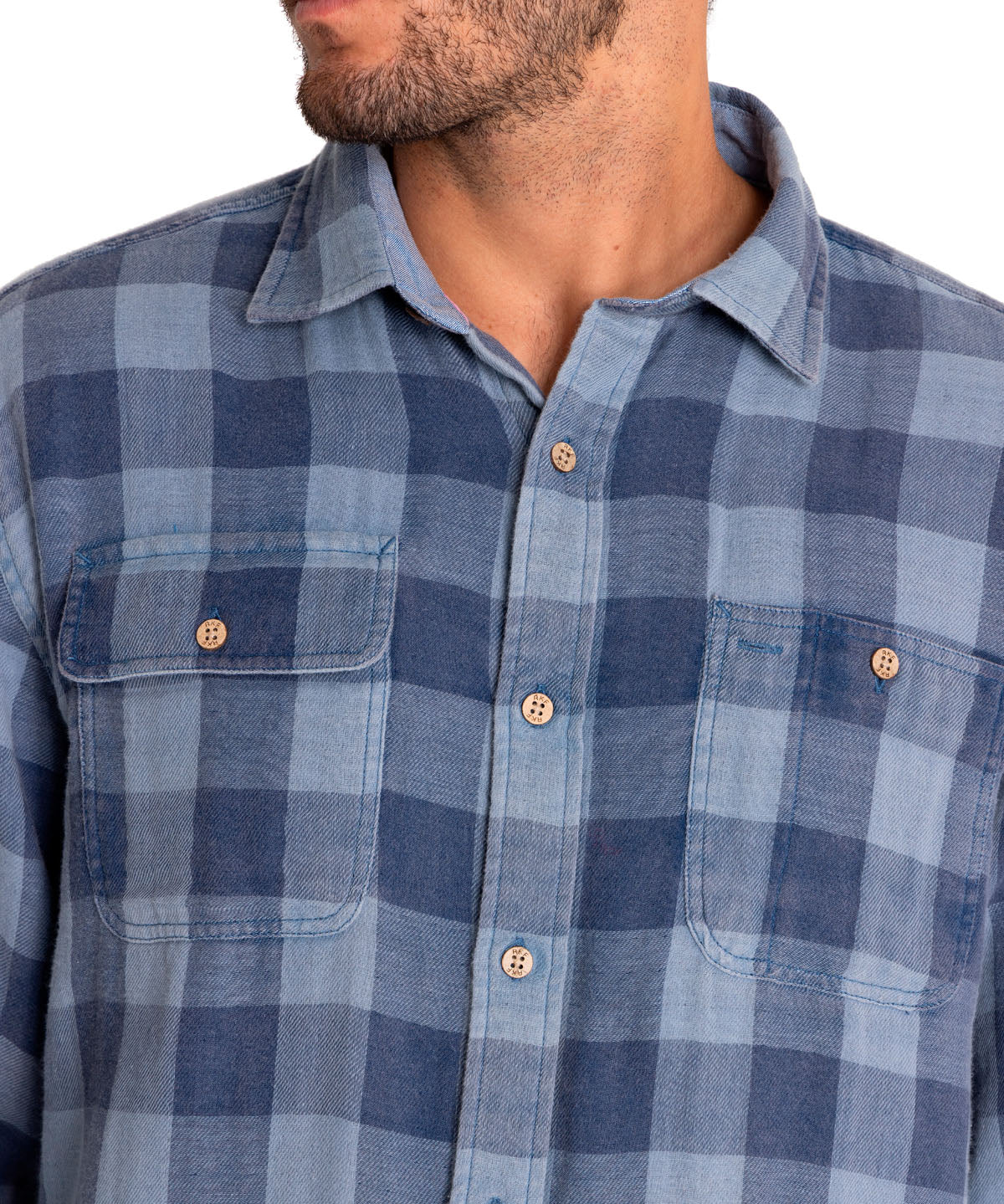 Camisa Algodón Orgánico Hombre Bradford Azul Rockford