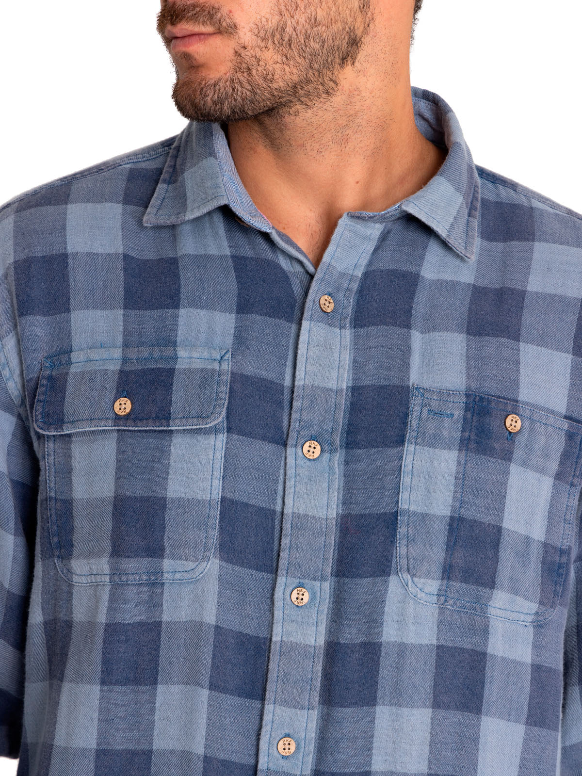 Camisa Algodón Orgánico Hombre Bradford Azul Rockford