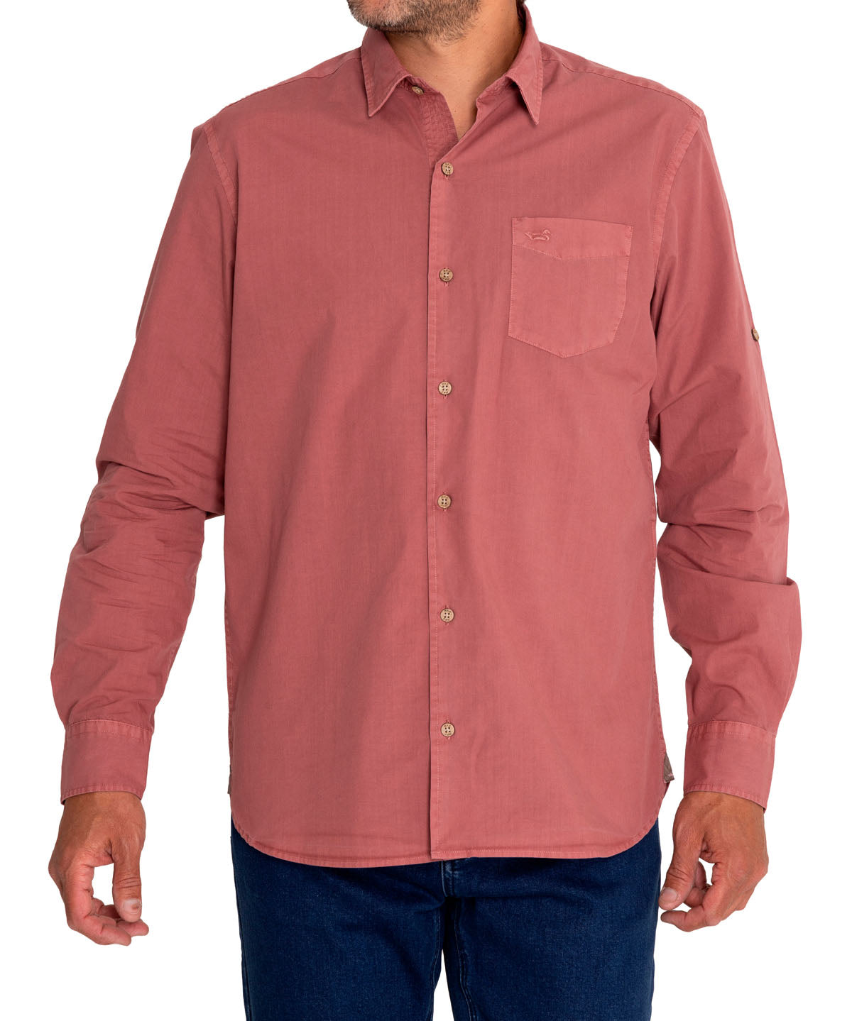 Camisa Algodón Orgánico Hombre Leeds Naranjo Rockford