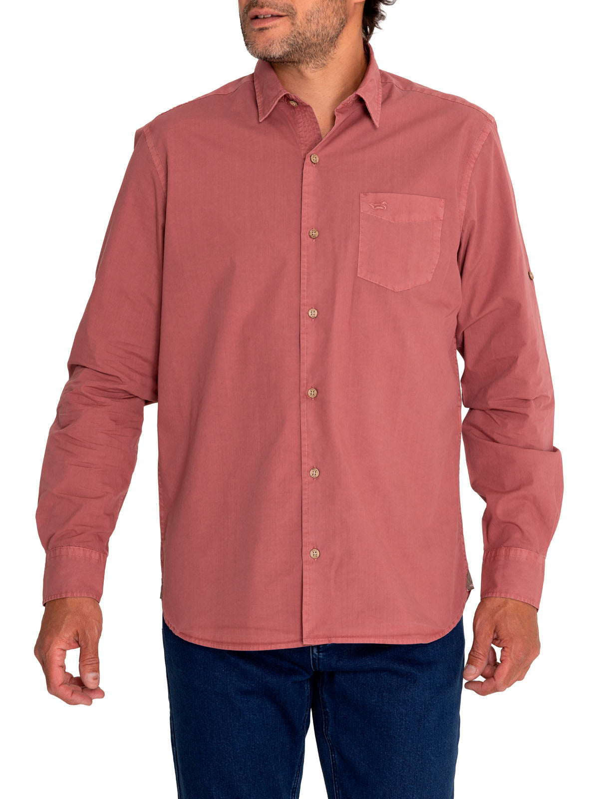 Camisa Algodón Orgánico Hombre Leeds Naranjo Rockford