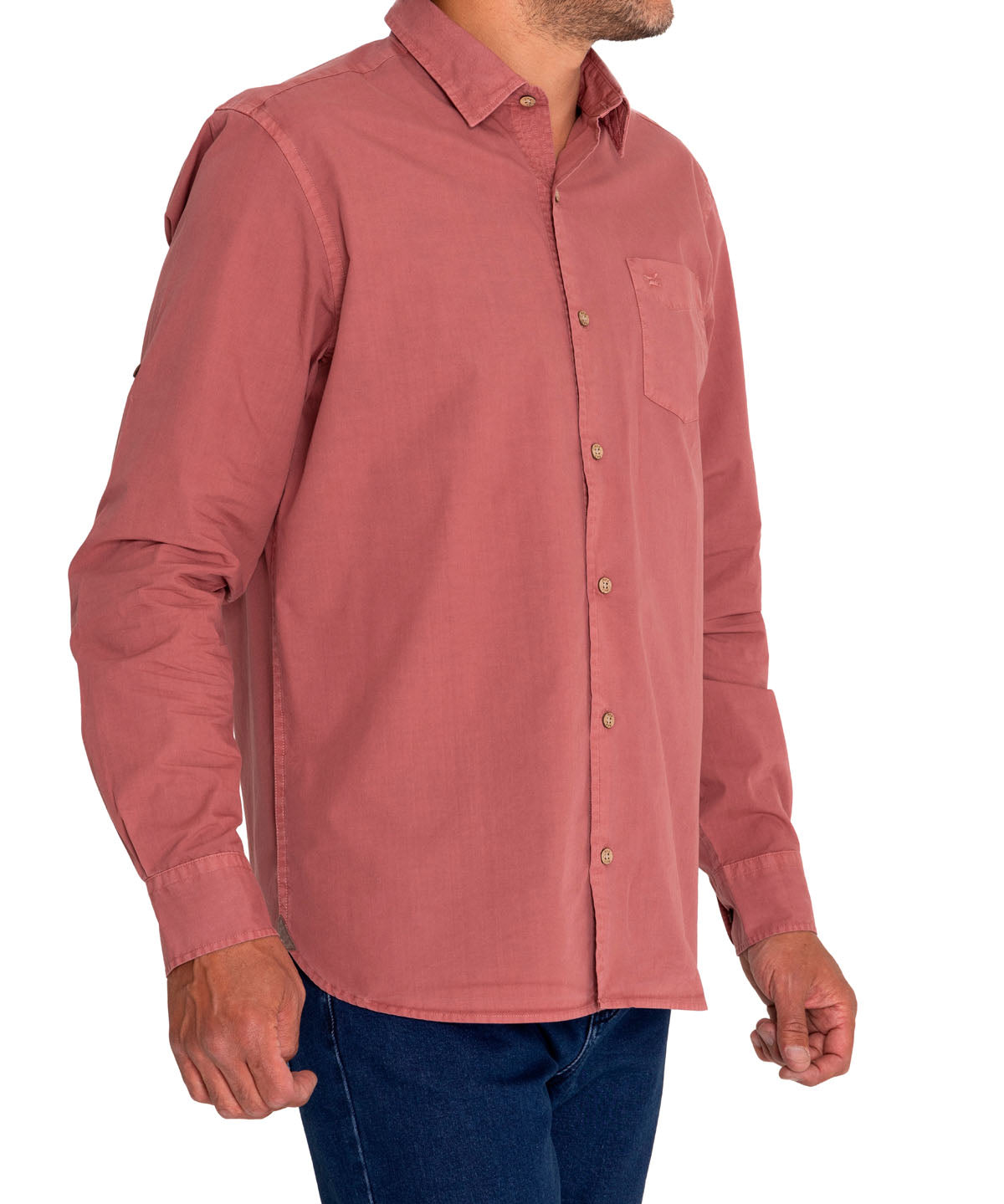 Camisa Algodón Orgánico Hombre Leeds Naranjo Rockford
