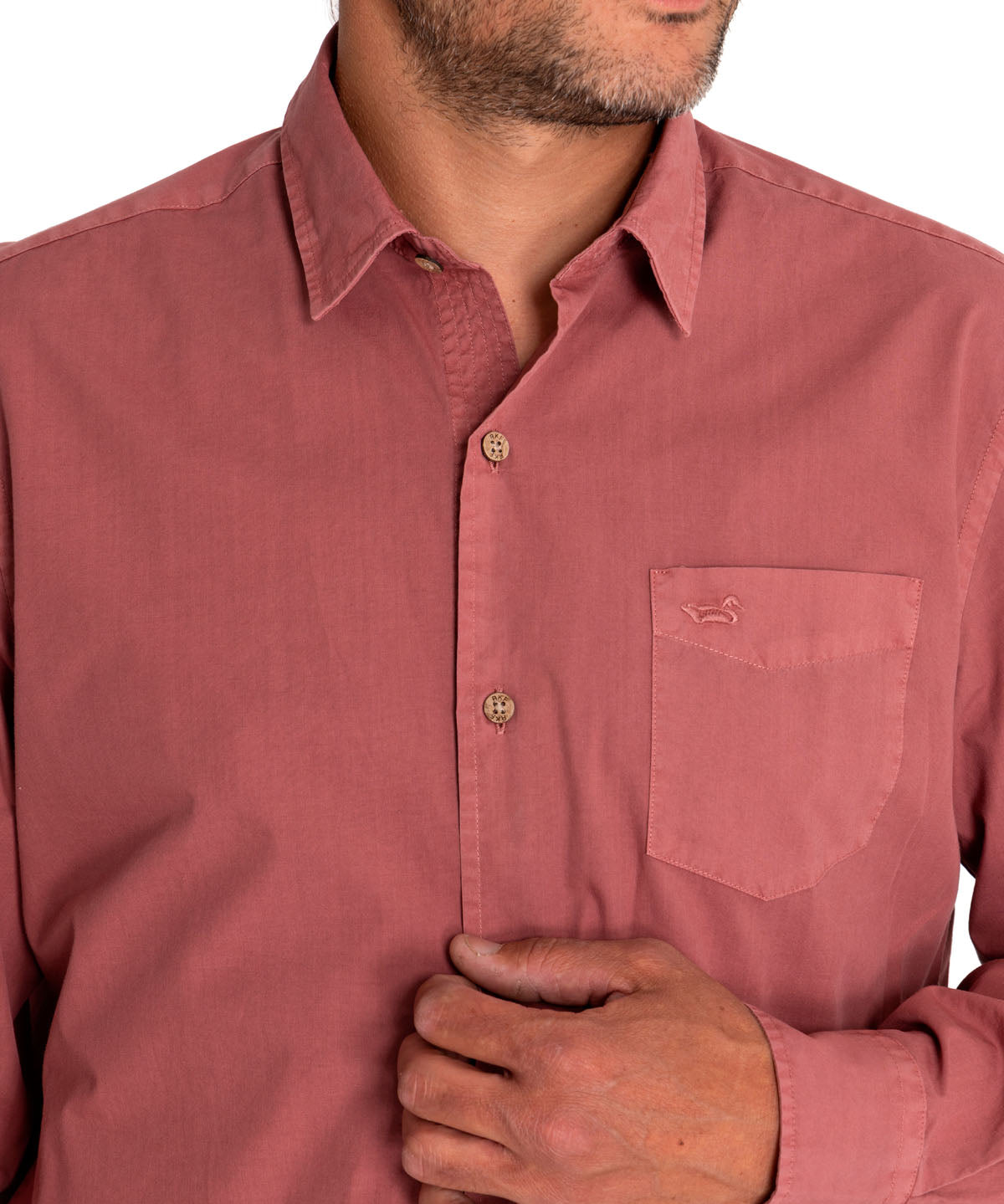 Camisa Algodón Orgánico Hombre Leeds Naranjo Rockford