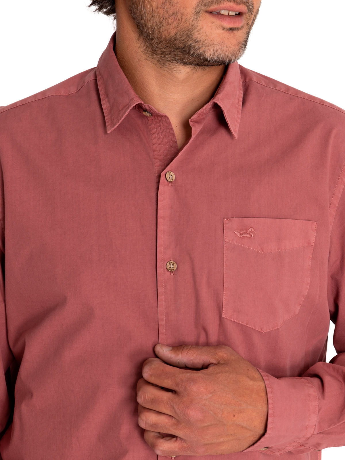 Camisa Algodón Orgánico Hombre Leeds Naranjo Rockford