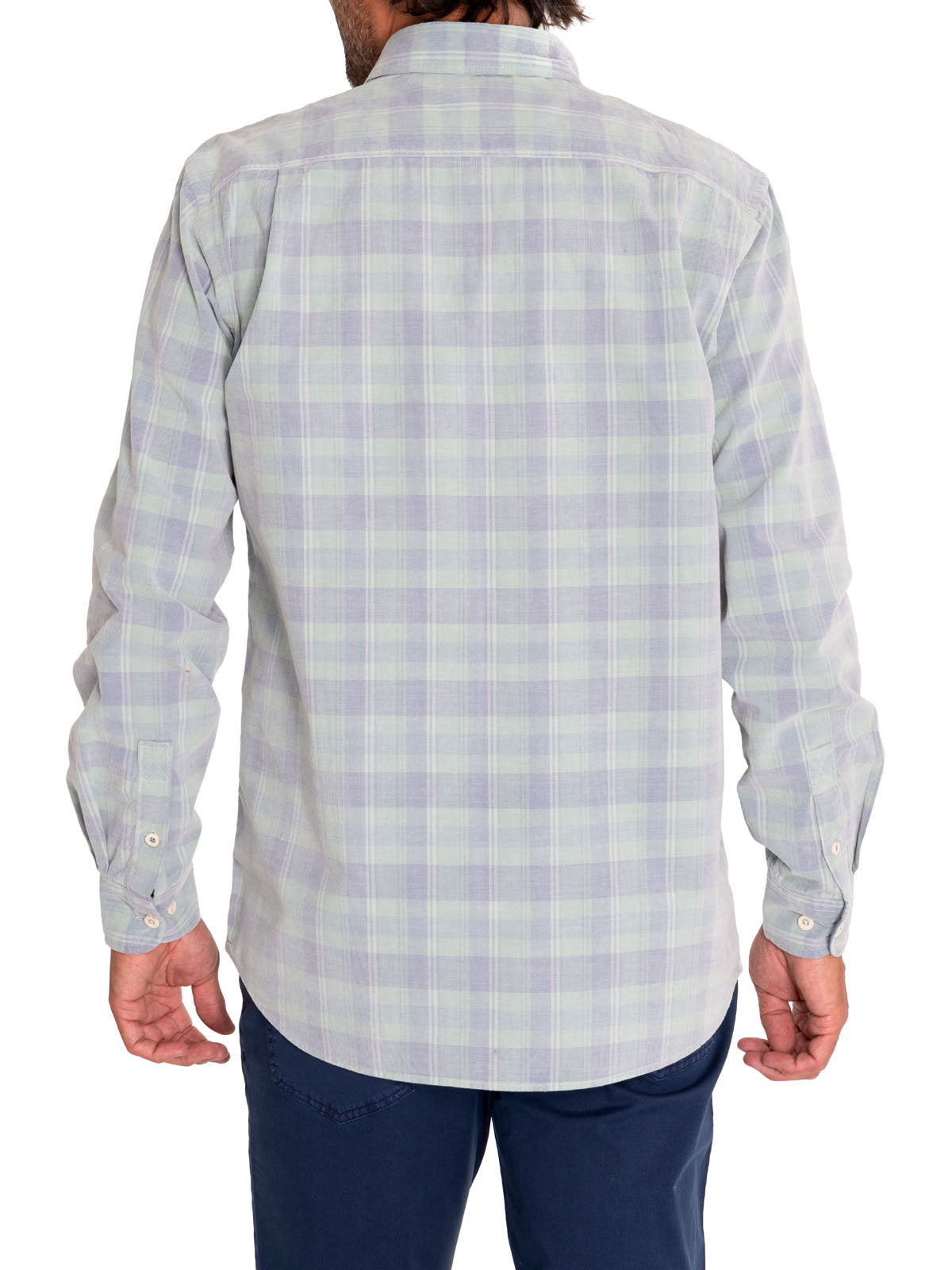 Camisa Algodón Orgánico Hombre Tartancord Verde Rockford