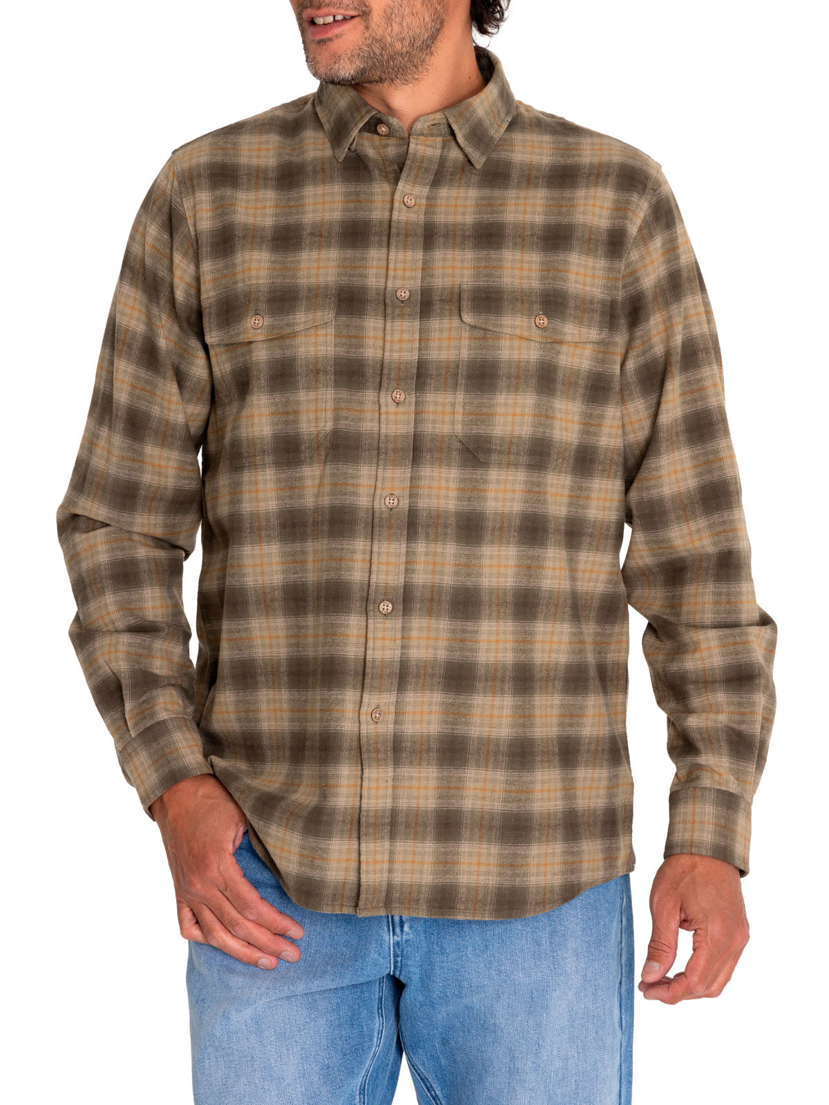 Camisa Algodón Orgánico Hombre Padua Verde Rockford