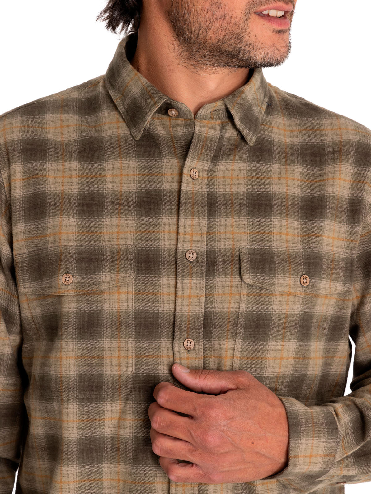 Camisa Algodón Orgánico Hombre Padua Verde Rockford