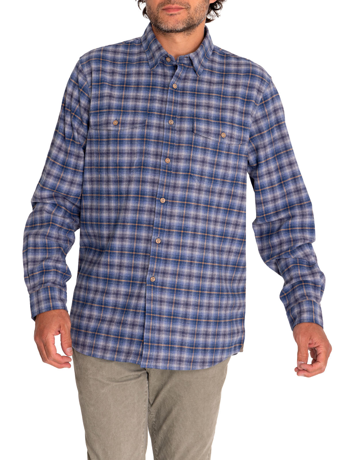 Camisa Algodón Orgánico Hombre Padua Azul Rockford
