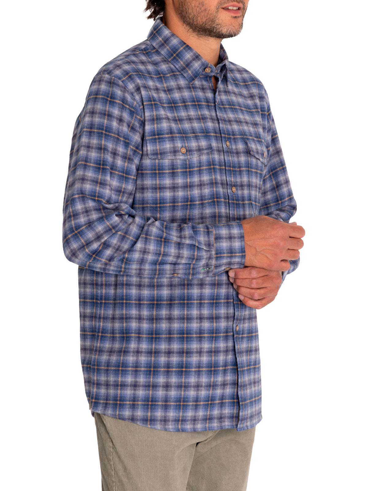 Camisa Algodón Orgánico Hombre Padua Azul Rockford