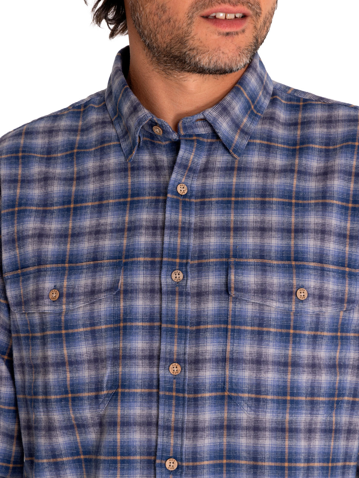 Camisa Algodón Orgánico Hombre Padua Azul Rockford