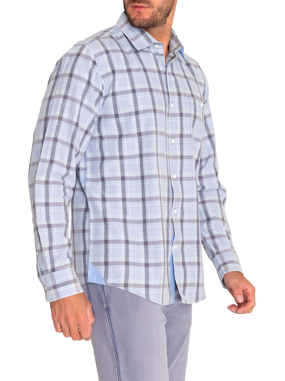 Camisa Algodón Orgánico Hombre Arbed Azul Rockford