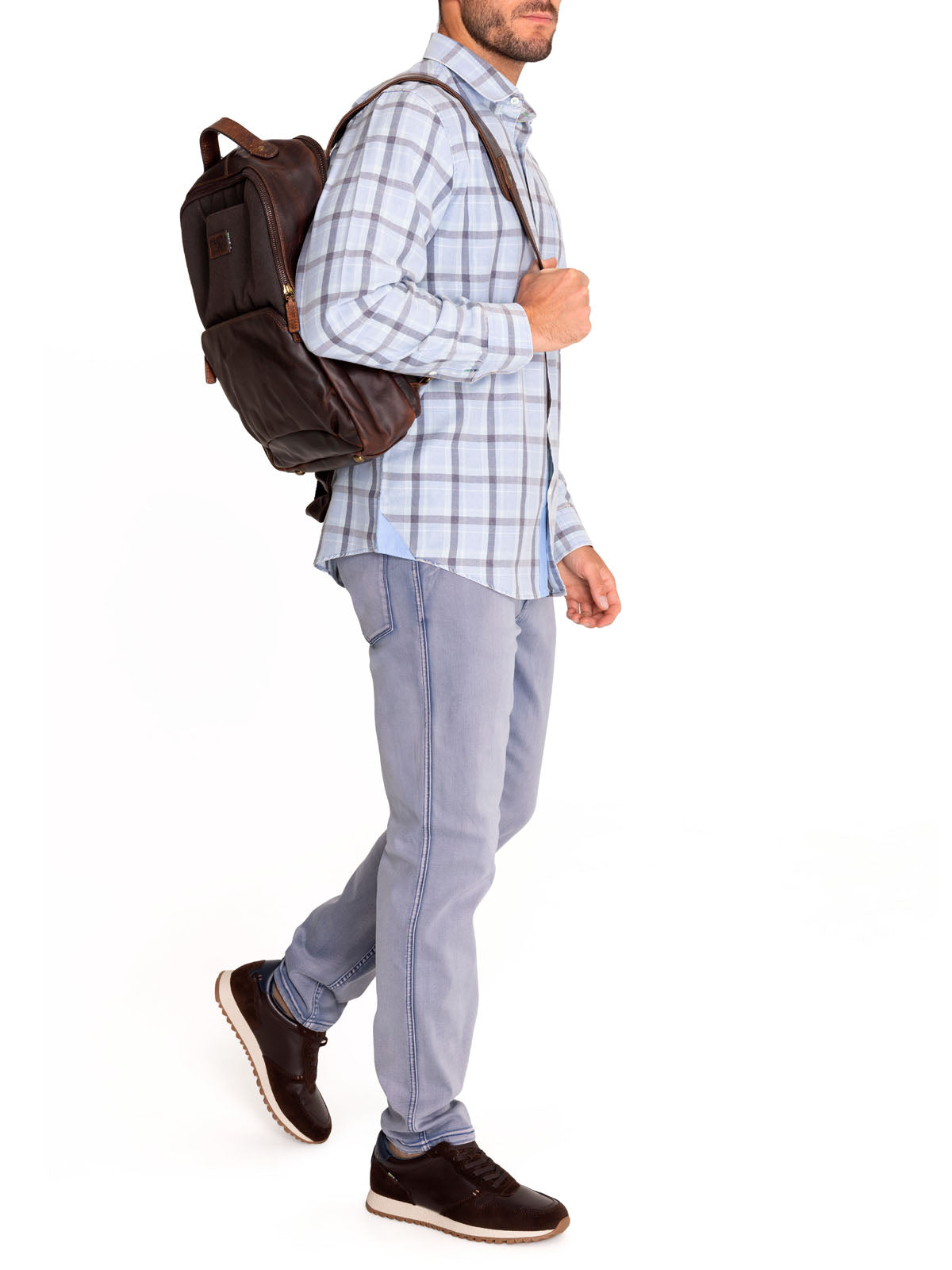 Camisa Algodón Orgánico Hombre Arbed Azul Rockford