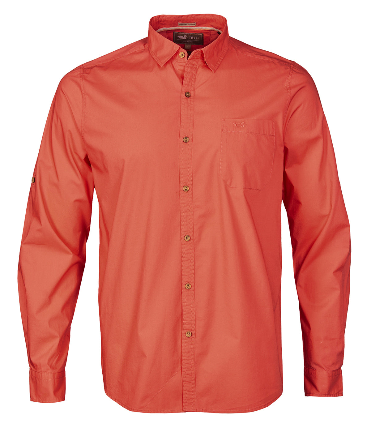 Camisa Algodón Orgánico Hombre Galiton Naranjo Rockford