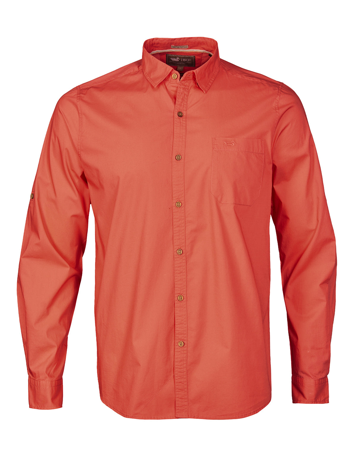Camisa Algodón Orgánico Hombre Galiton Naranjo Rockford