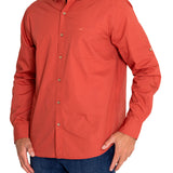 Camisa Algodón Orgánico Hombre Galiton Naranjo Rockford
