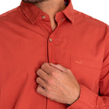 Camisa Algodón Orgánico Hombre Galiton Naranjo Rockford