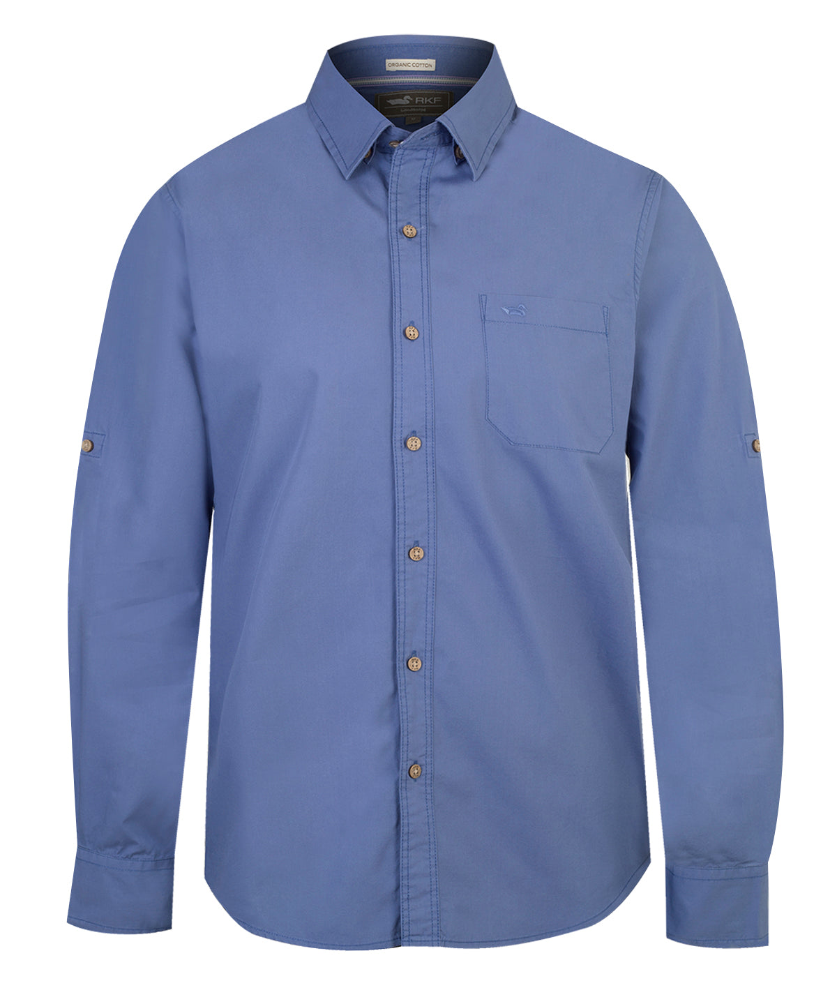 Camisa Algodón Orgánico Hombre Galiton Azul Rockford