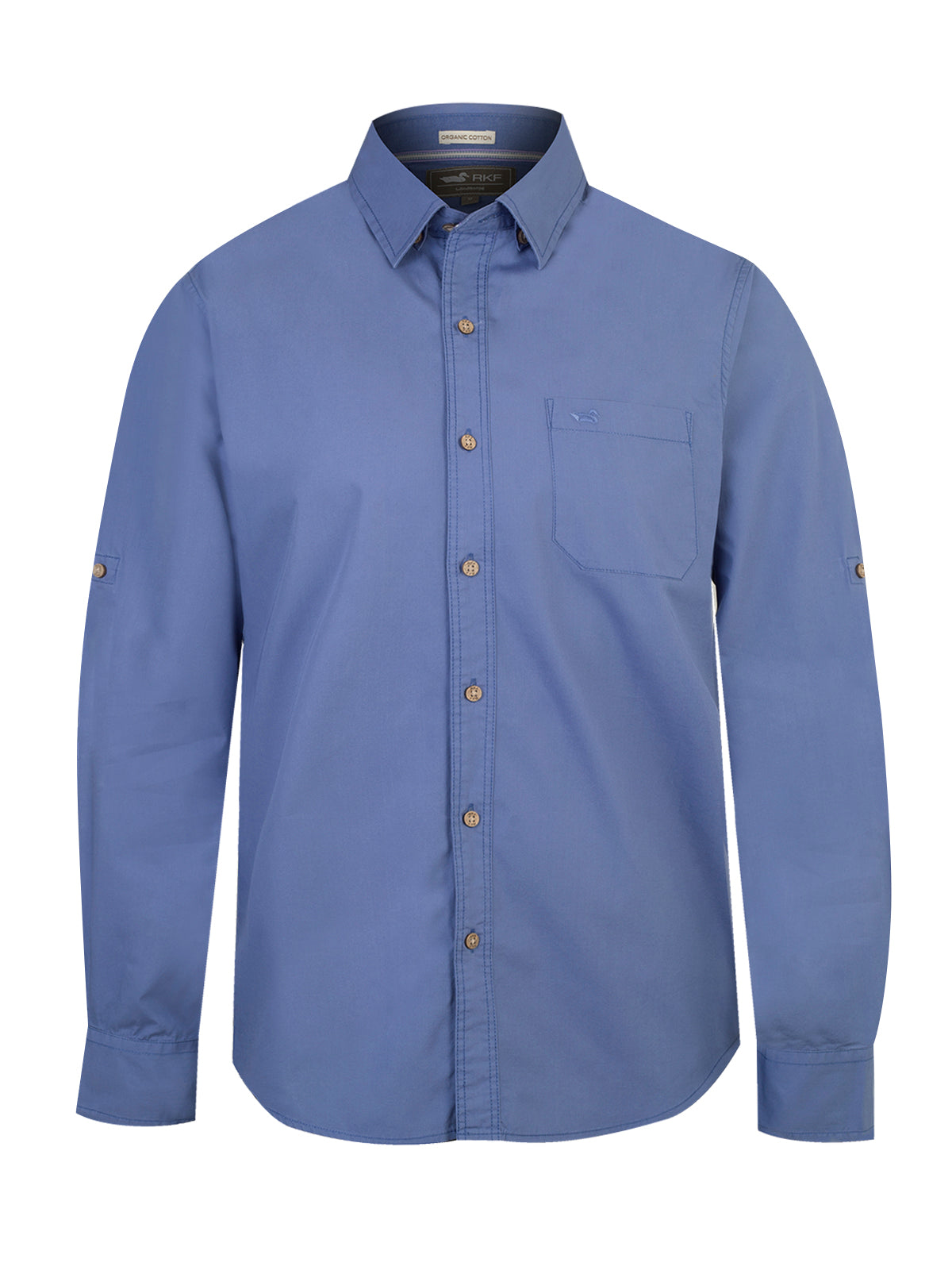 Camisa Algodón Orgánico Hombre Galiton Azul Rockford